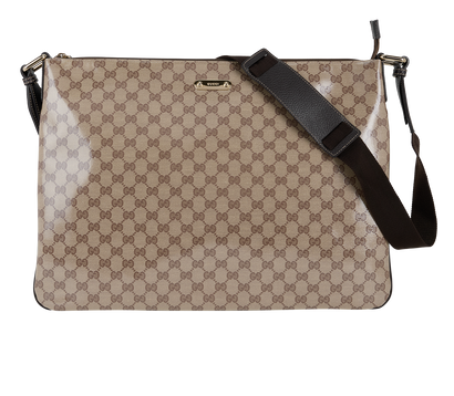 Large Messenger, &pound;550, Handbags, Beige/Brown, Canvas/Leather, Front view